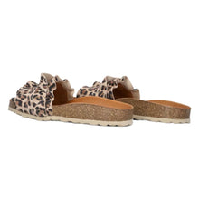 Load image into Gallery viewer, Pair of leopard print sandals on a white background