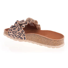 Load image into Gallery viewer, Leopard print sandal with cork sole on a white background
