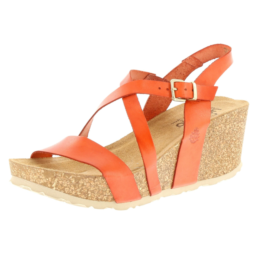 Yokono MORA 002 Wedge Sandal |Coral or Black| Spanish Shoes Australia
